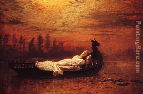 The Lady of Shalott painting - John Atkinson Grimshaw The Lady of Shalott art painting